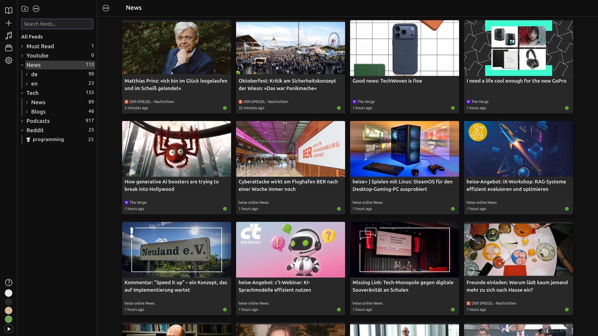 Ivyreader RSS reader demo